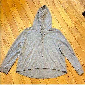 Eberjey Pima Cotton Modal Gray long sleeved soft hoodie high low hem small